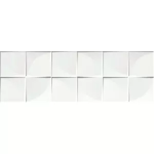 Плитка настенная Ceramika Konskie Sweet Home Quadra White Glossy Rett 75х25 см