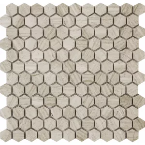 Мозаика Q-Stones Каменная мозаика QS-Hex011-25H/10 30,5х30,5 см